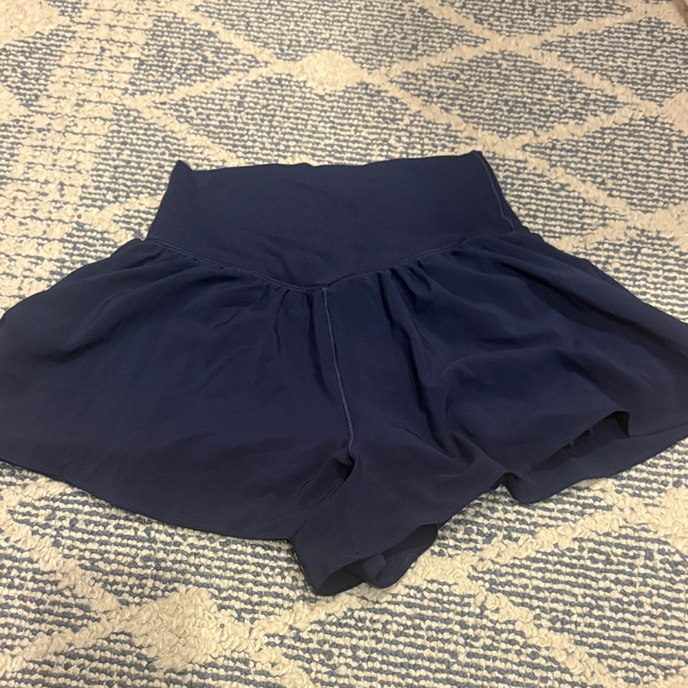 aerie Navy High-Rise Flow Skort